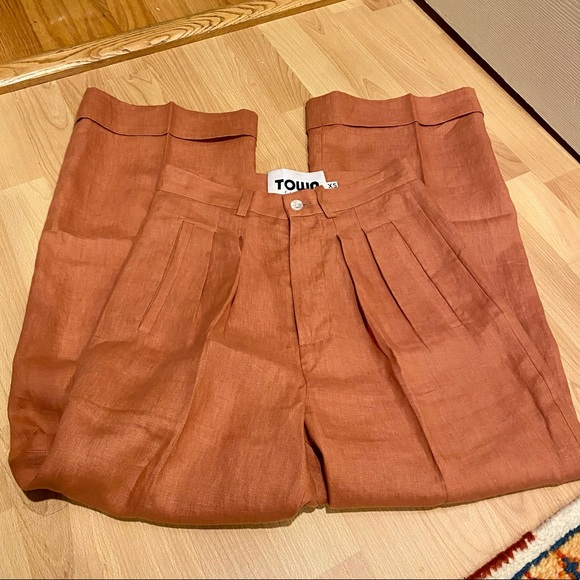 NWOT Town Clothes Pontoise Pant Clay Linen XS - Picture 4 of 5